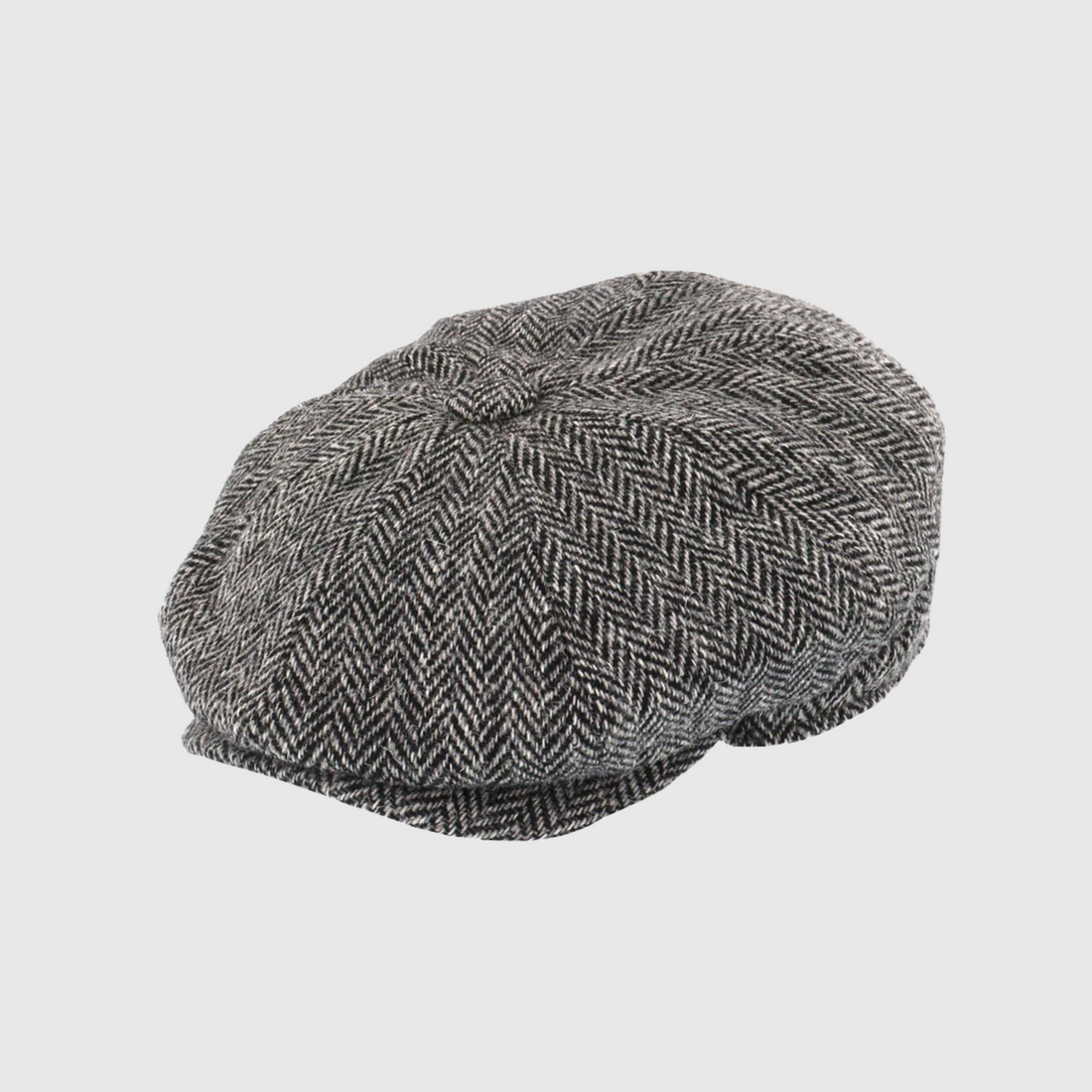 Harris Tweed Shelby Cap - Grey Herringbone