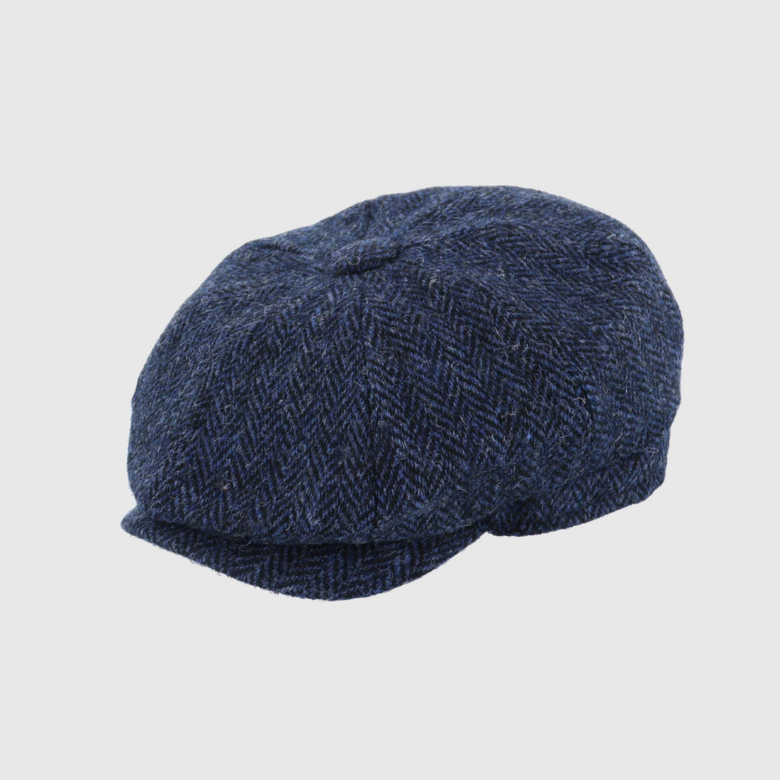Harris Tweed Shelby Cap - Navy Herringbone