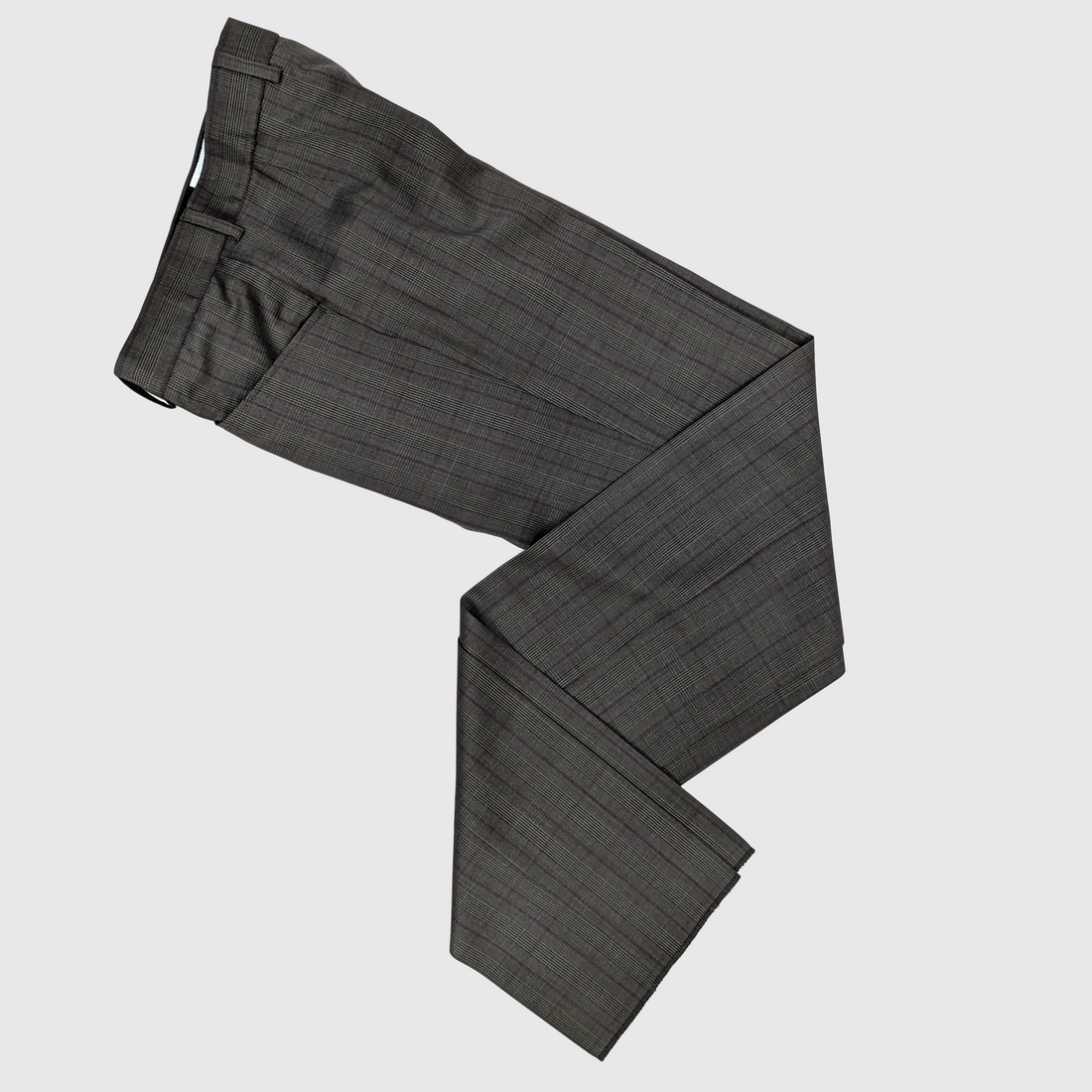 Suit Trousers - Superfine Wool Brown/Burgundy Prince of Wales