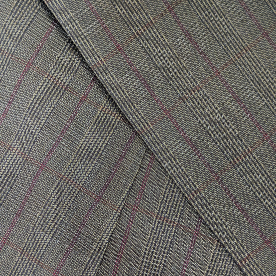 Suit Trousers - Superfine Wool Brown/Burgundy Prince of Wales
