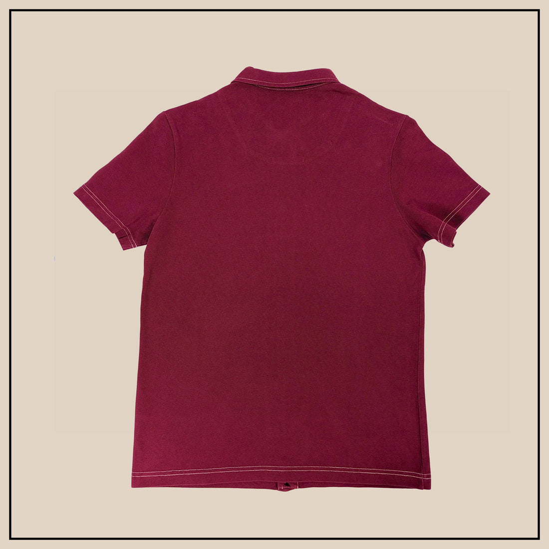 Naples Button-Through Polo - Burgundy