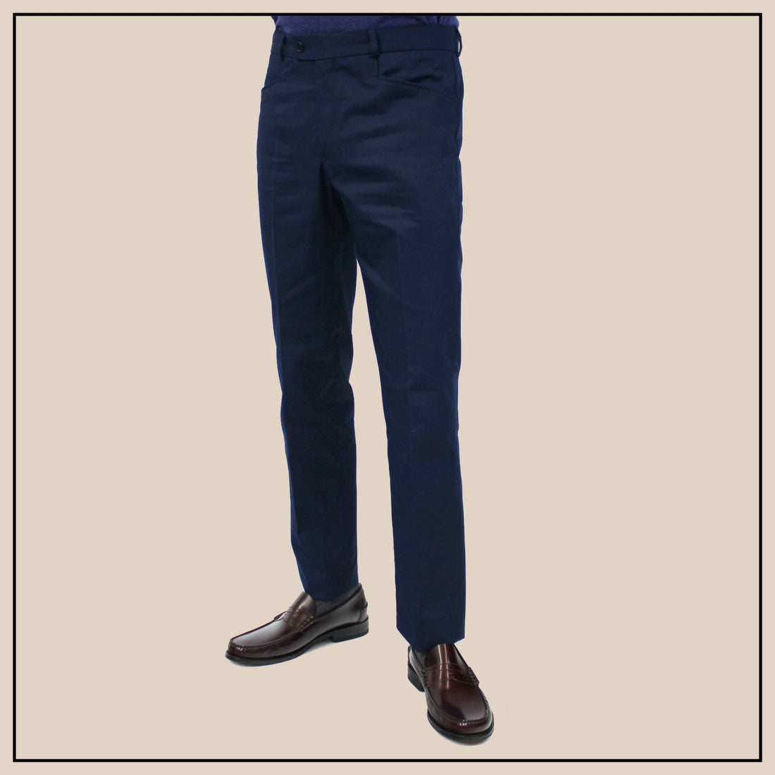 Sta Prest Trousers - Navy