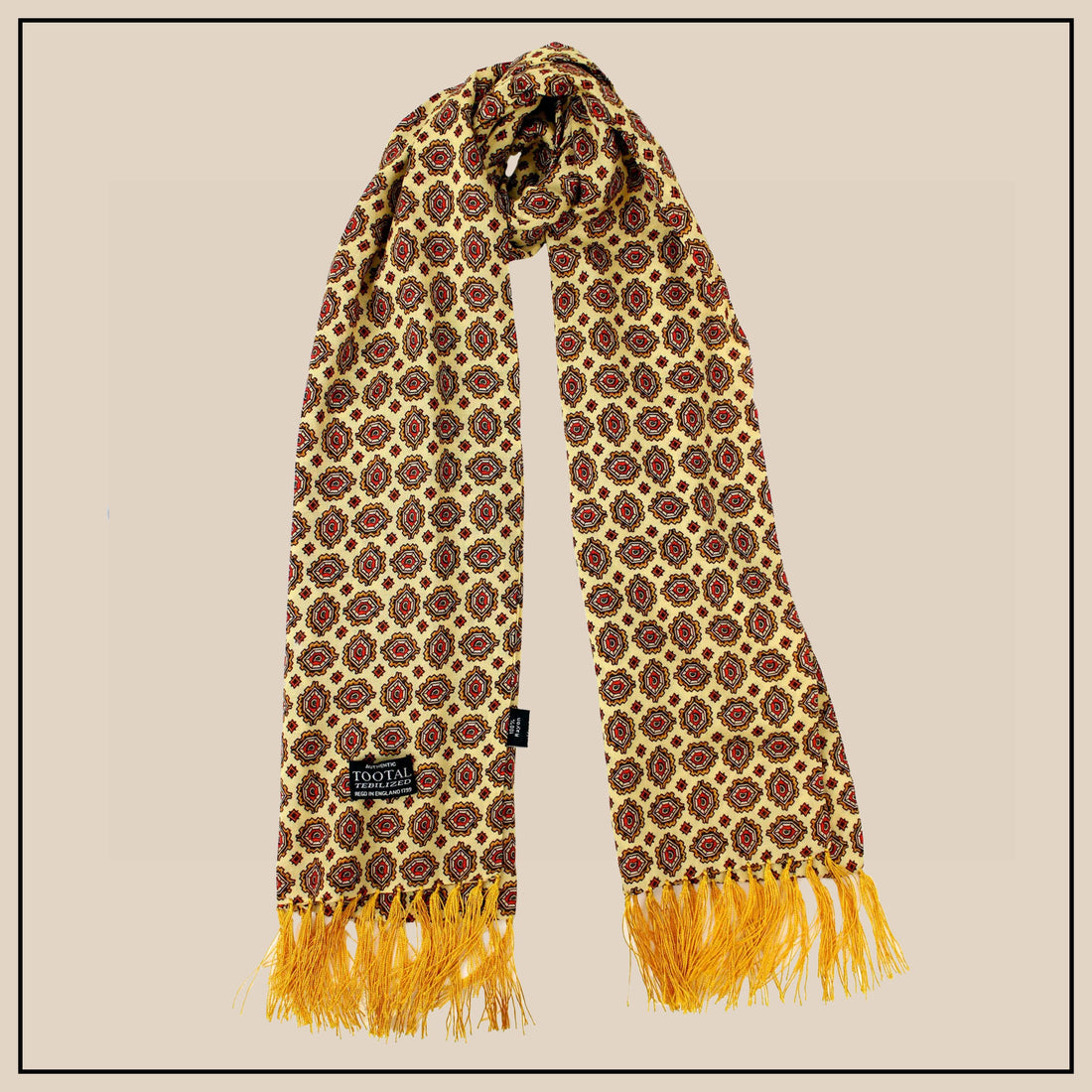 Tootal Rayon Scarf - Mellow Yellow Medallion
