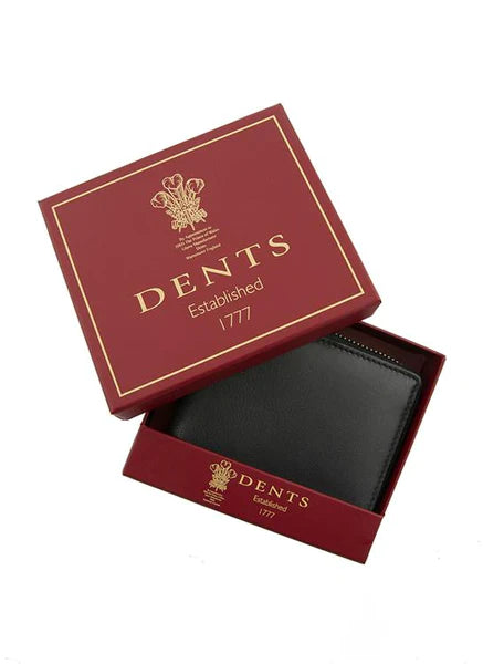 Dents Zip Wallet - Black Grain Leather - 5519