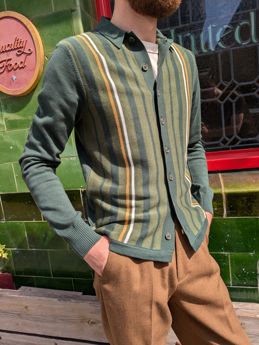Sands L/S Button-Through Knit - Olive
