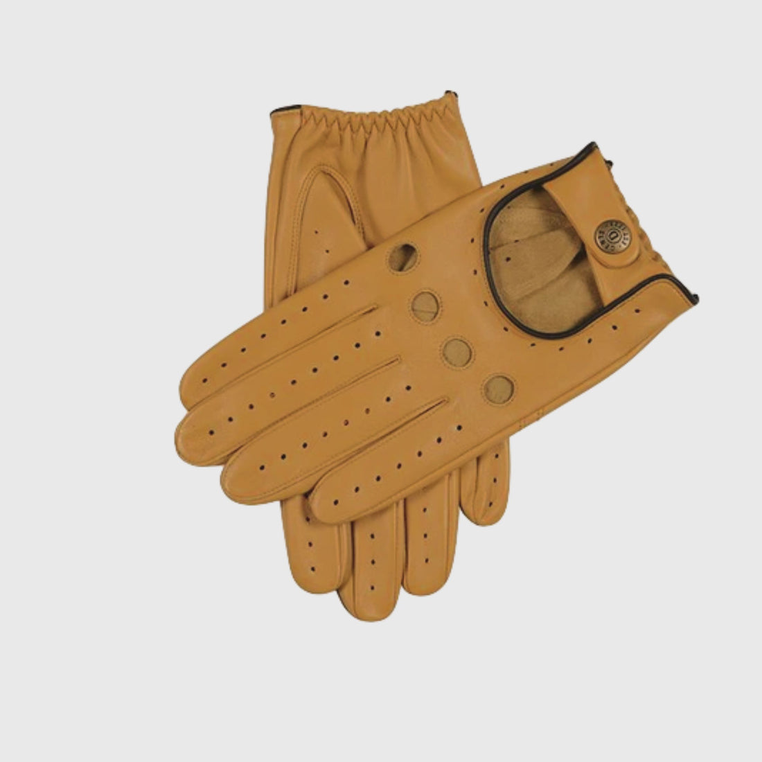 Dents Leather Driving Gloves - Cork/Black
