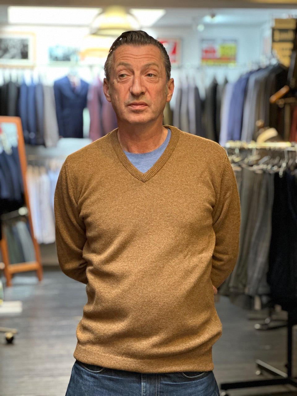 Glenmuir Lambswool V-Neck - Driftwood