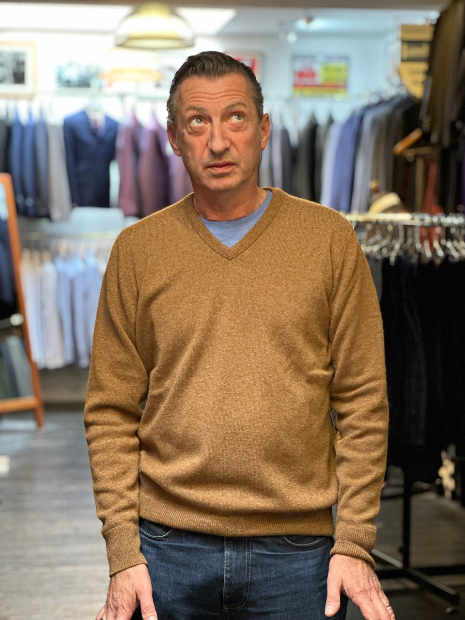 Glenmuir Lambswool V-Neck - Driftwood