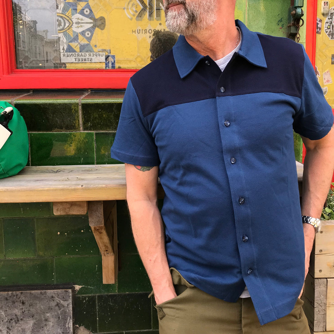Napoli Button-Through Polo - Indigo