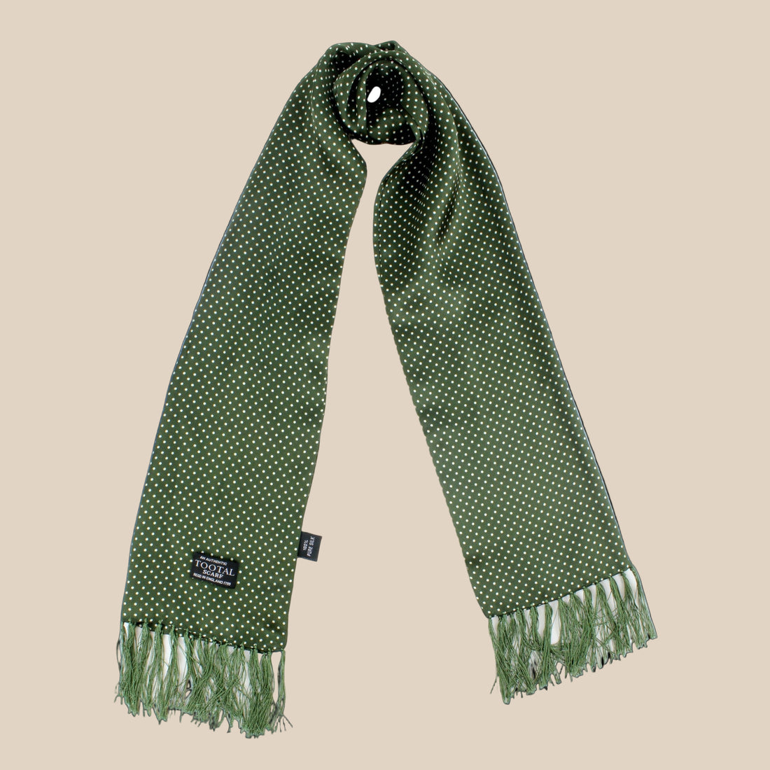 Tootal Silk Scarf - Parka Green Polka