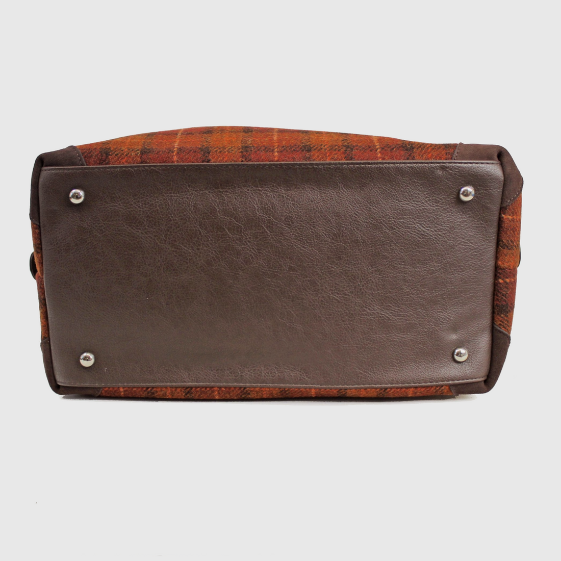Glen Appin Harris Tweed Overnight Bag - Burnt Orange Tartan