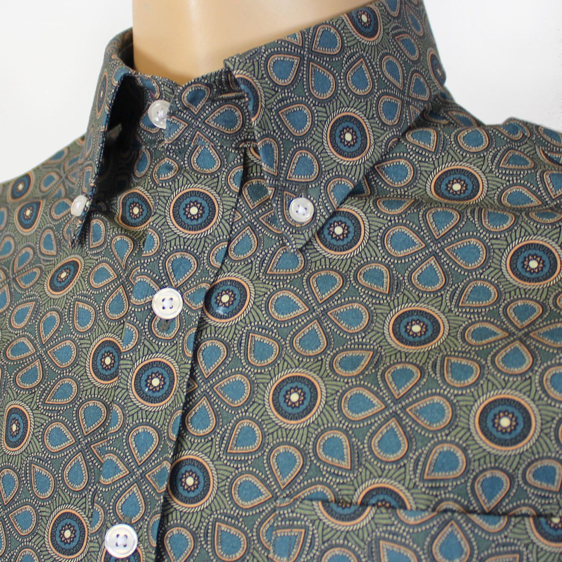 Short Sleeve Button Down - Green Mac