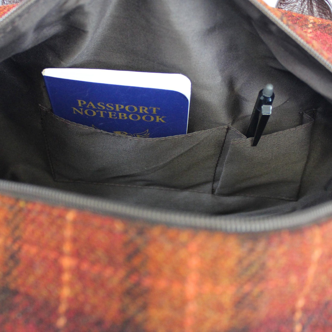 Glen Appin Harris Tweed Overnight Bag - Burnt Orange Tartan