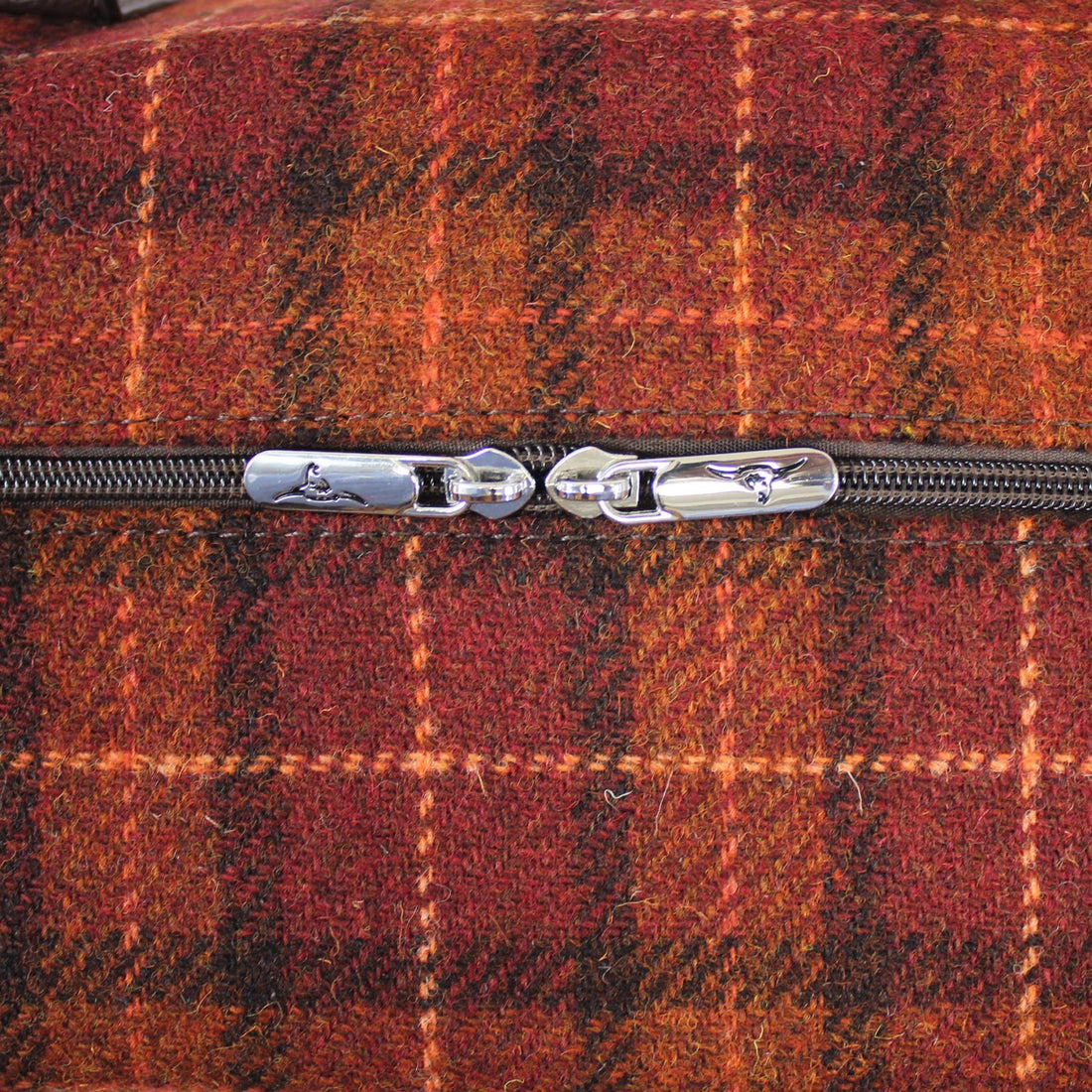 Glen Appin Harris Tweed Overnight Bag - Burnt Orange Tartan