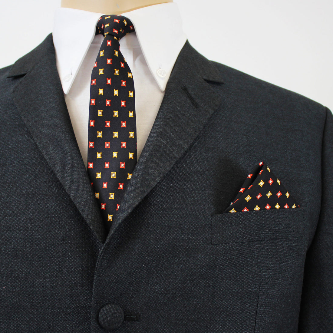 Knightsbridge Pocket Square - Black Diamond