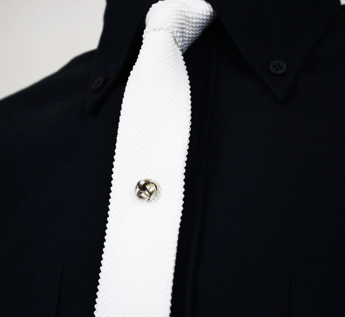 Tie Stud Knotted - Silver