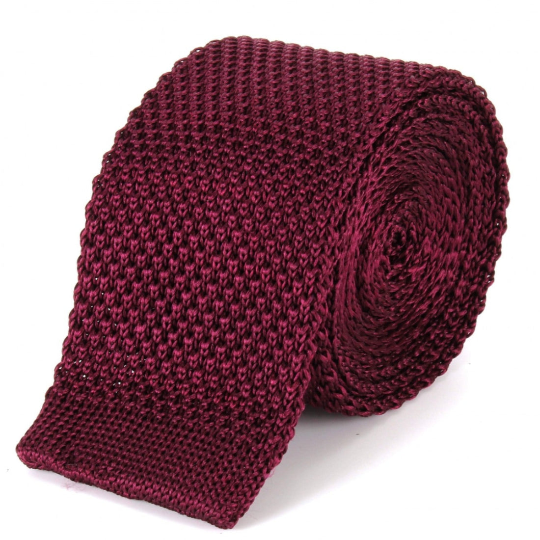 Tootal Knitted Silk Tie - Burgundy