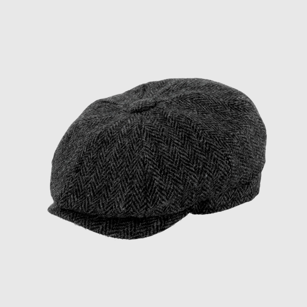 HIGHER×HARRIS TWEED HERRINGBONE BERET Wool Beret Tam - Harris Tweed - Beige Herringbone – Highland