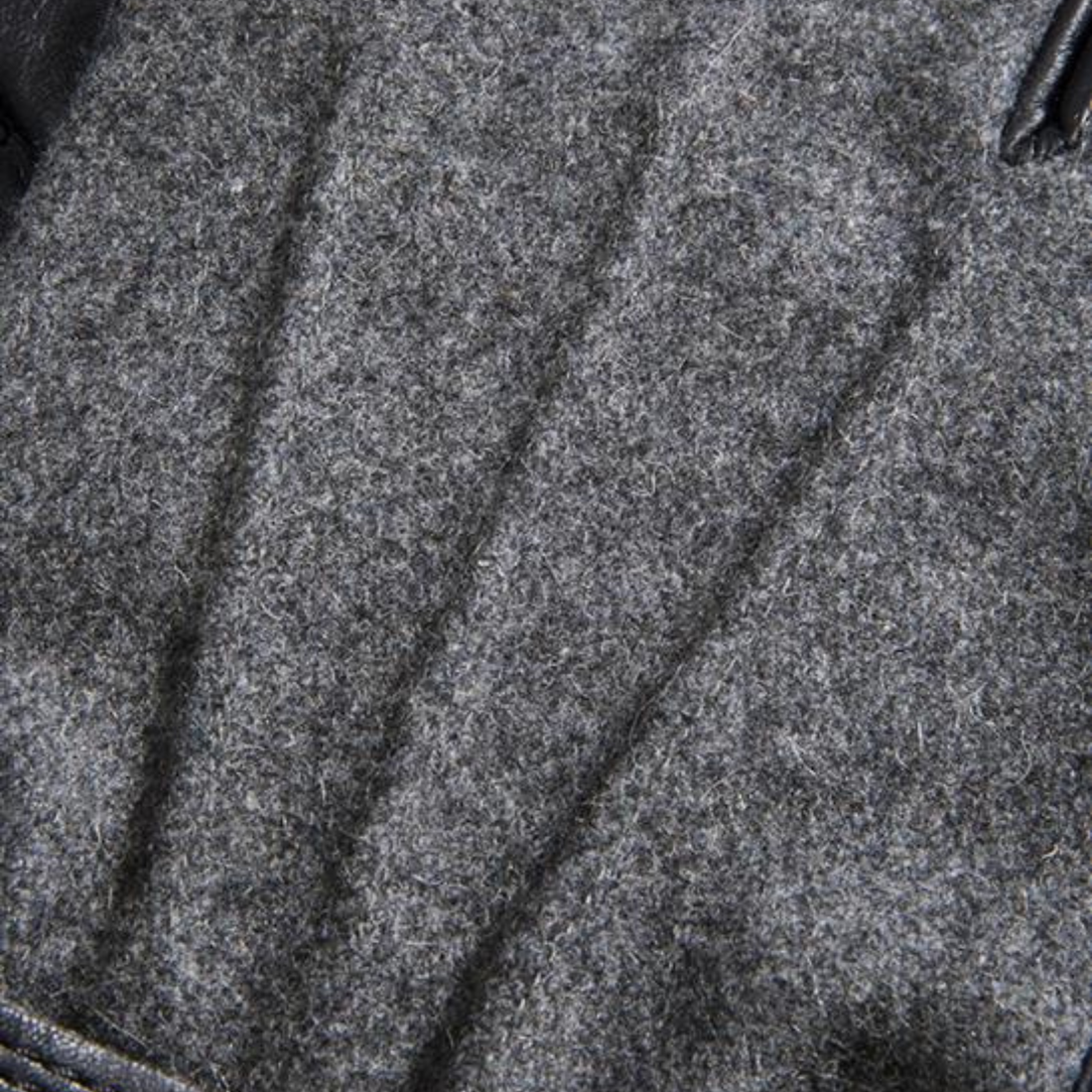 Dents Leather/Flannel 3-Point Gloves - Black/Grey