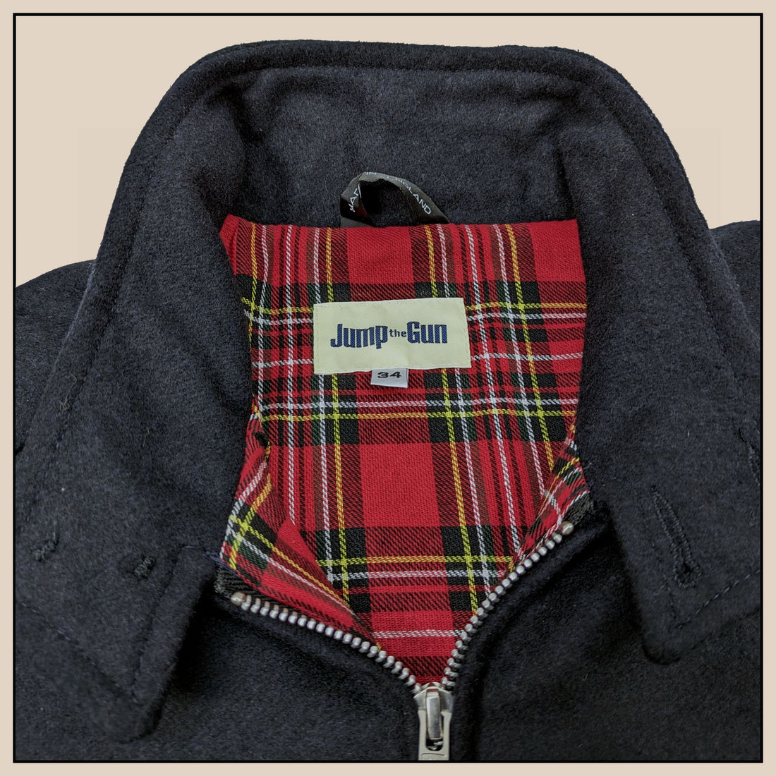 Harrington Jacket - Navy Melton Wool