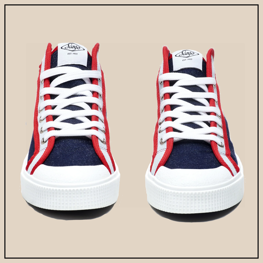 Sanjo K100 Basketball - Denim/Red