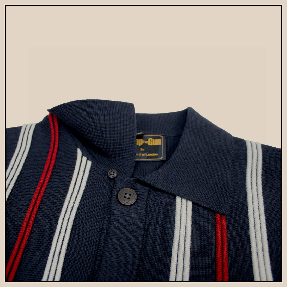 JTG By Gabicci S/S Polo - Navy Stripes