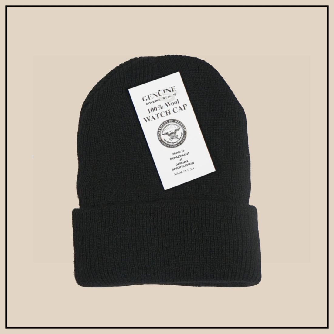 USA Made GI Issue Knit Watch Cap - Black