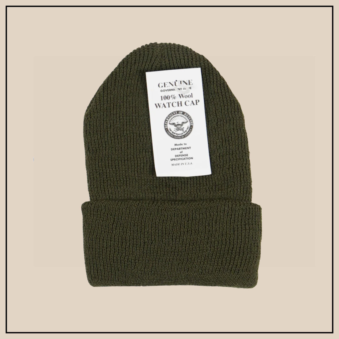 USA Made GI Issue Knit Watch Cap - Olive