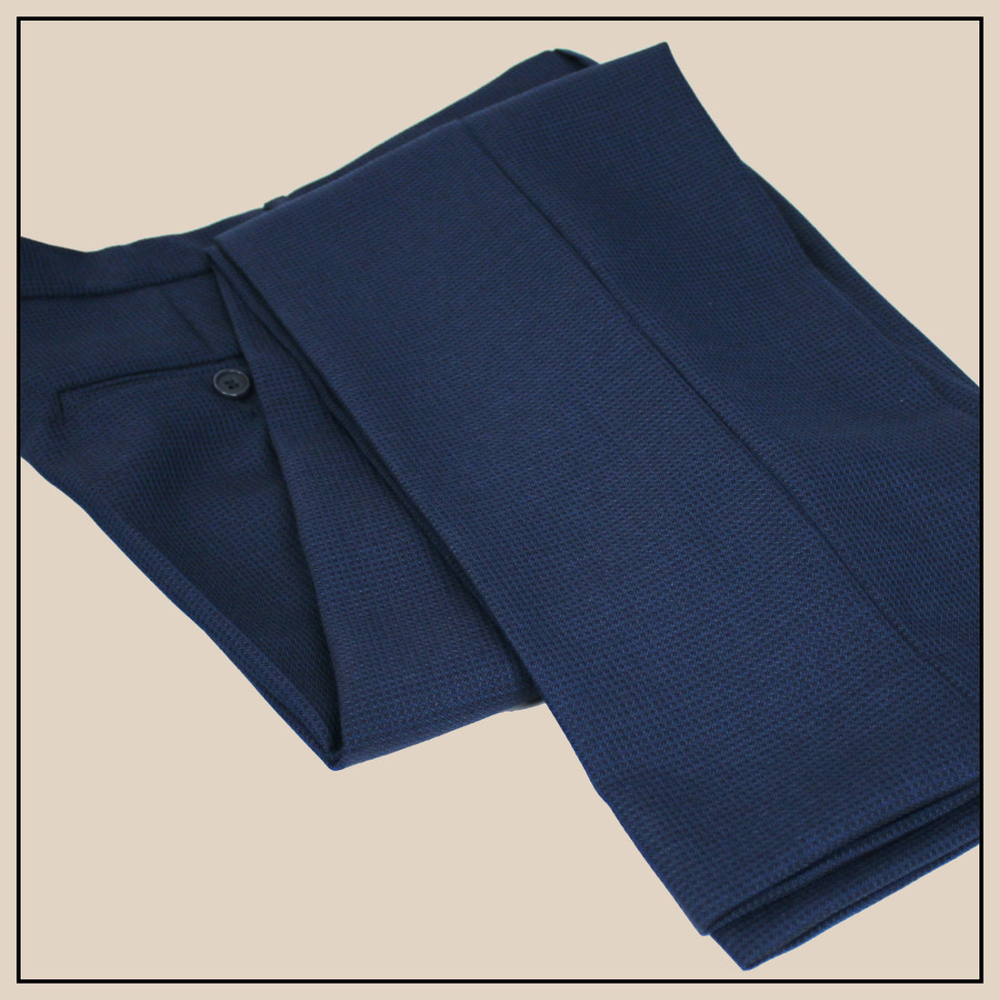 Sta Prest Trousers - Navy Birdseye