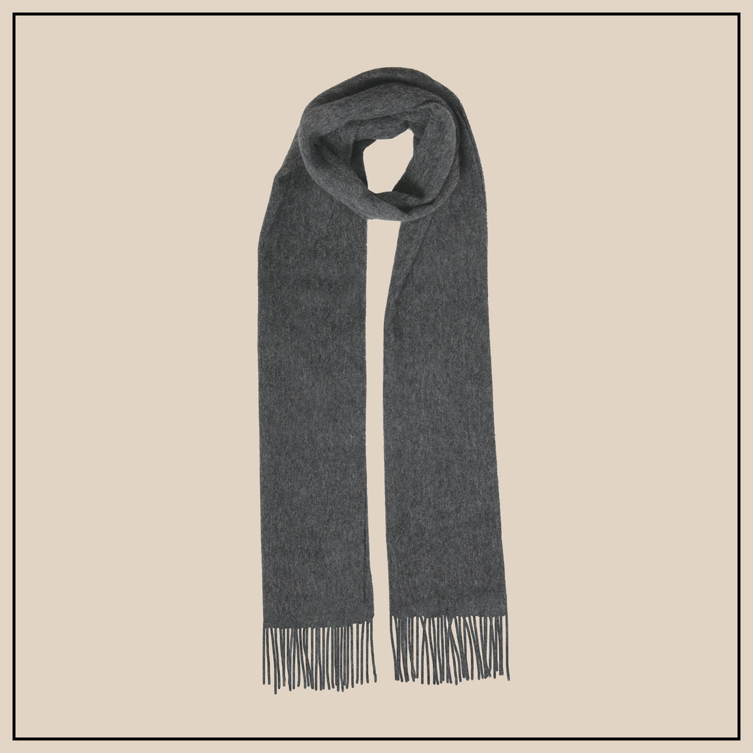 Dents Lambswool Scarf - Charcoal