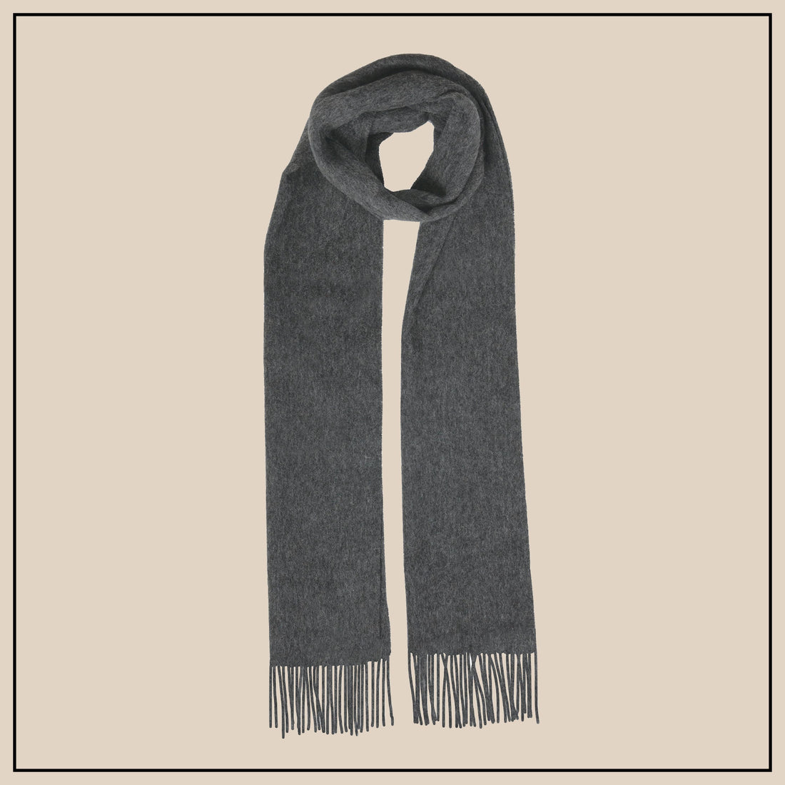 Dents Lambswool Scarf - Charcoal