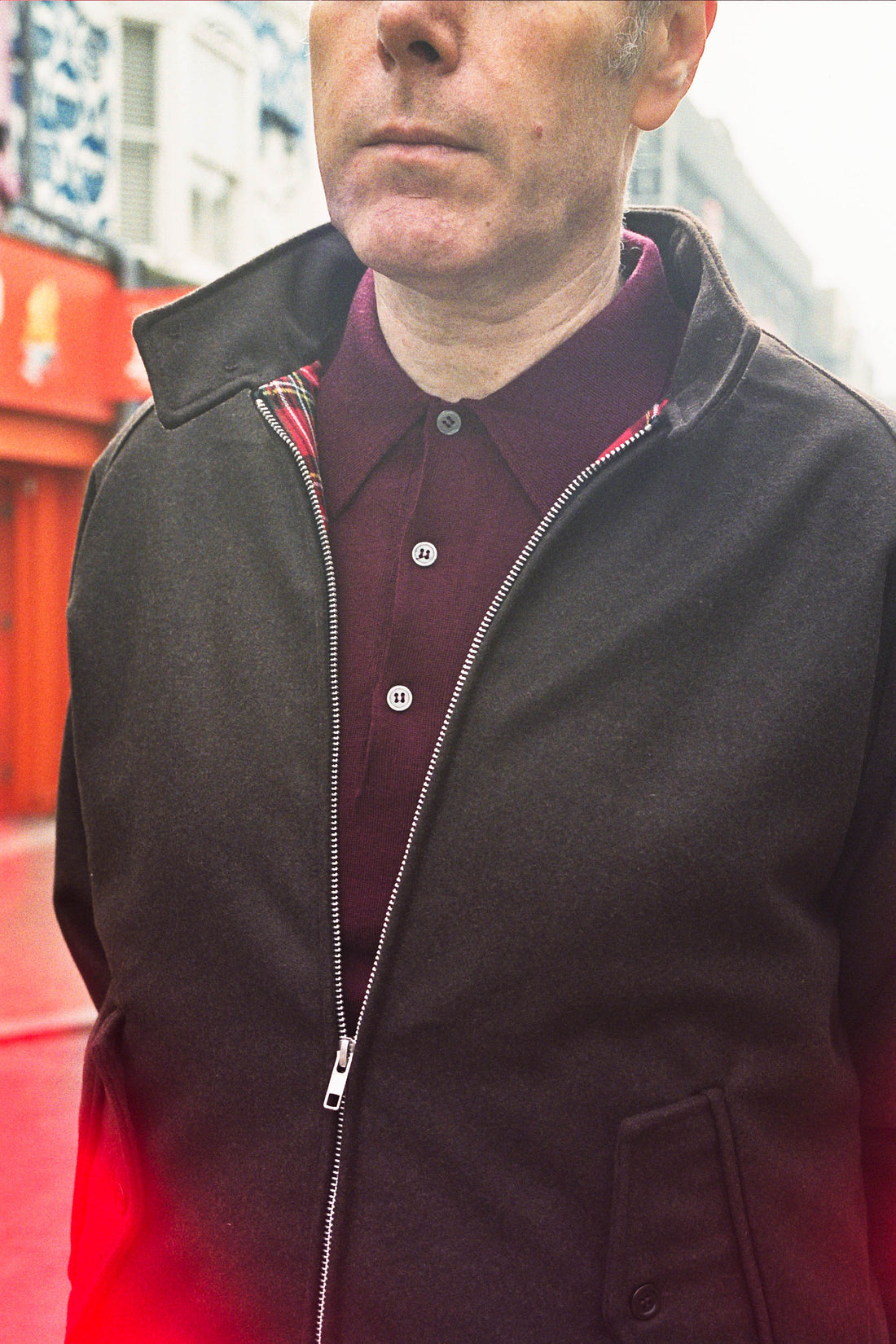 Harrington Jacket - Brown Melton Wool