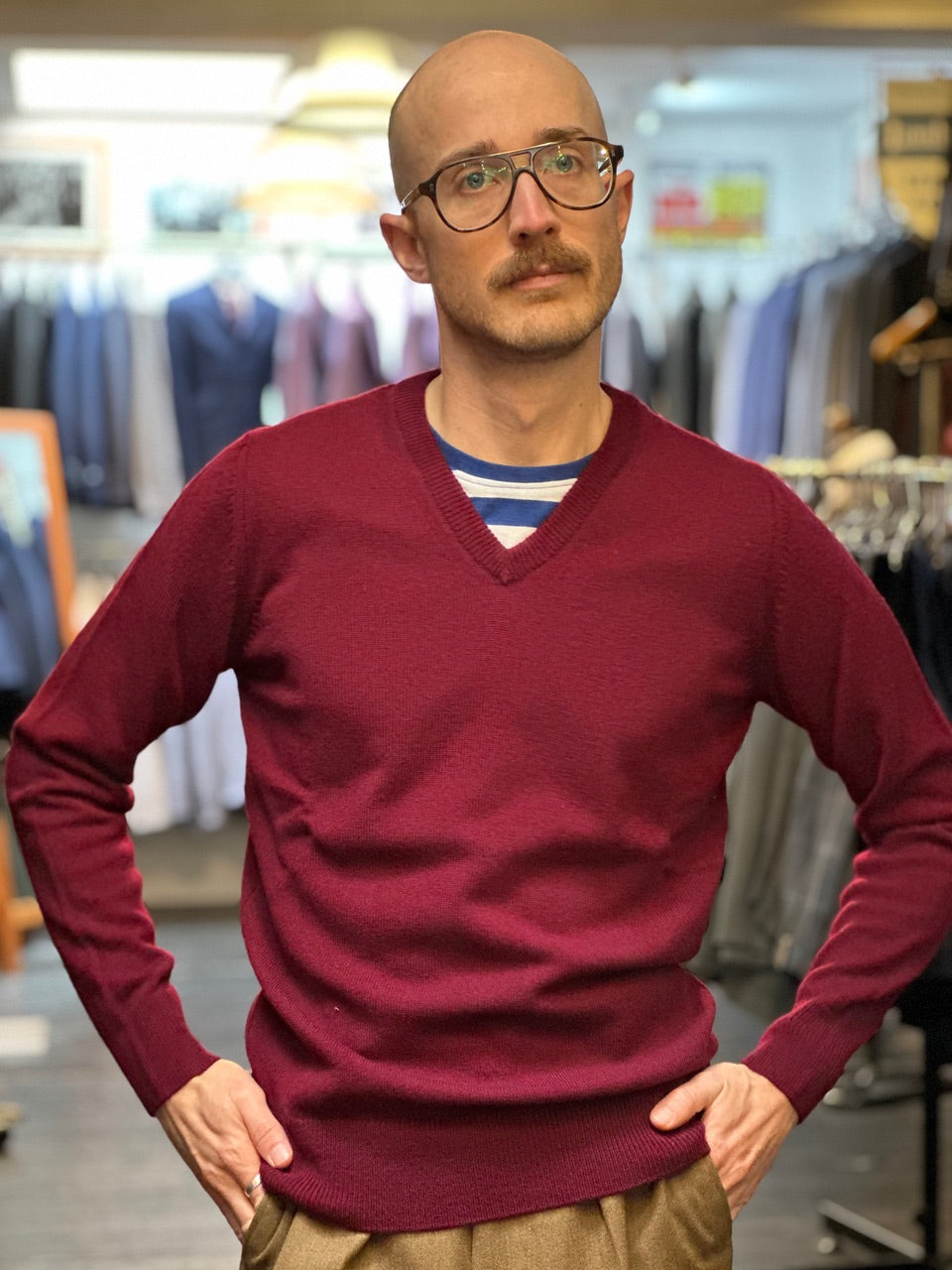 Glenmuir V-Neck - Bordeaux