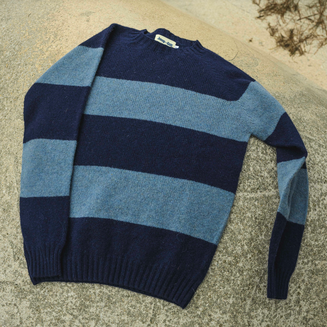 Shetland Striped Knit Jumper - Navy/Cirrus
