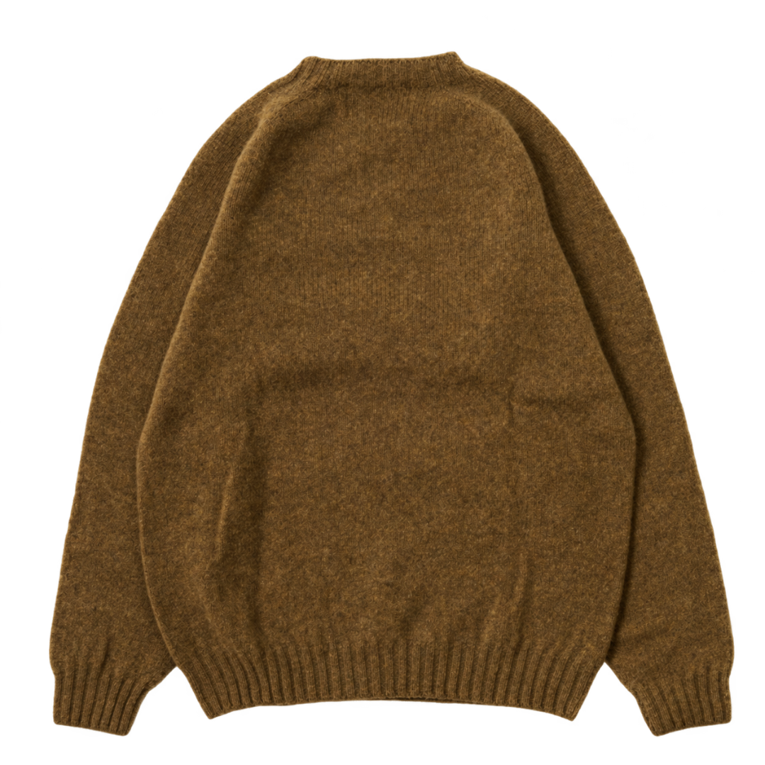 Shetland Knit Jumper - Brushed Olive
