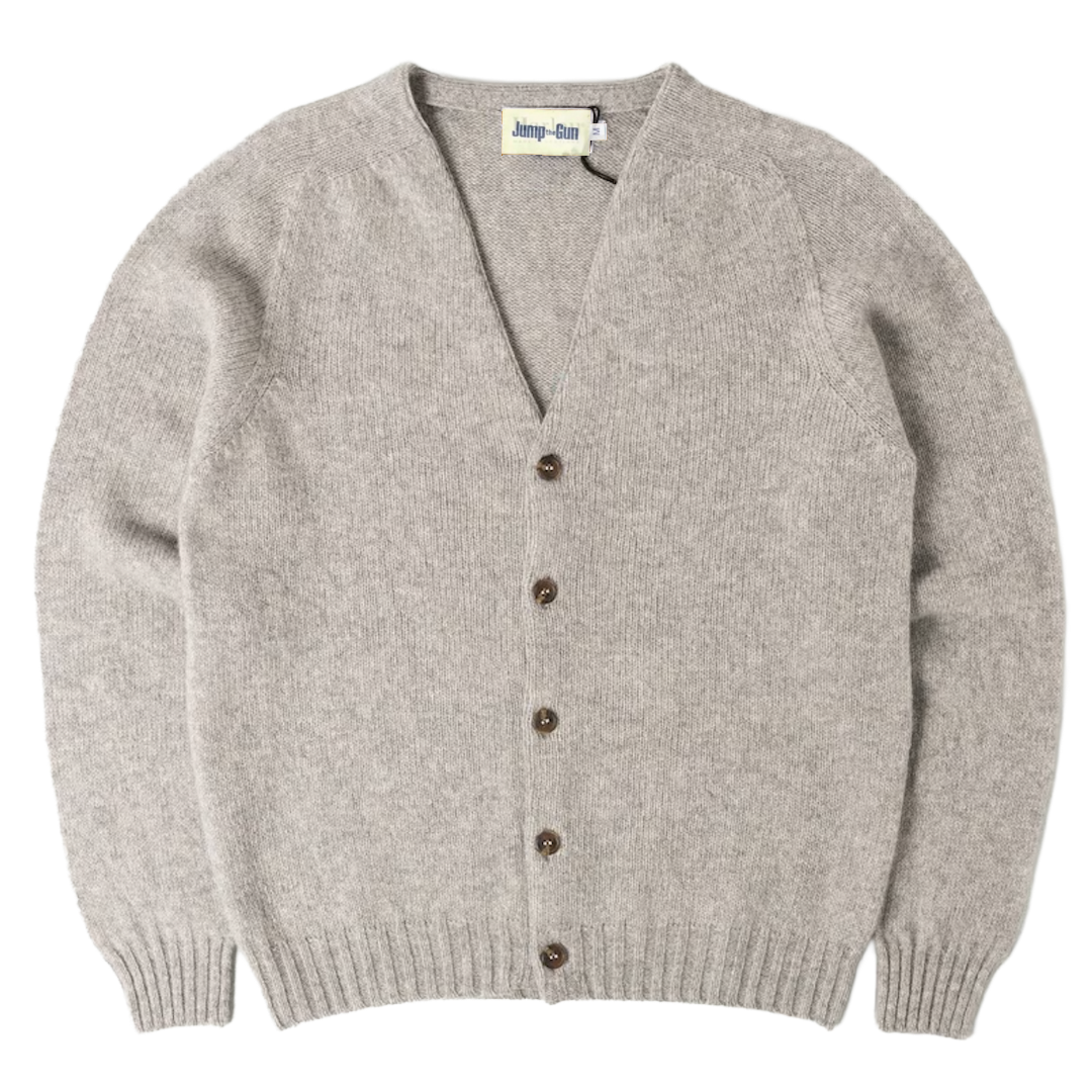 Shetland Wool Seamless Cardigan - grey