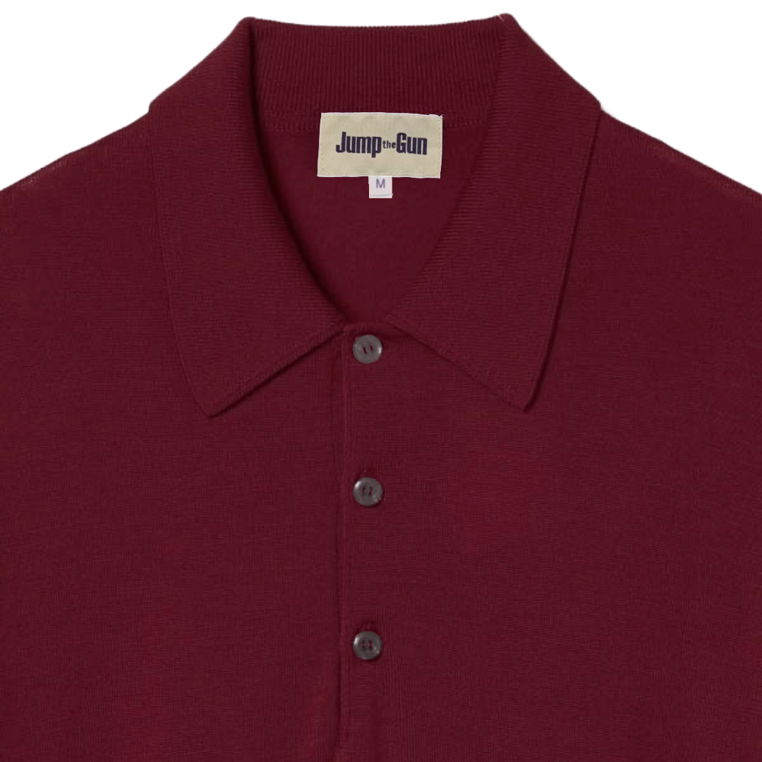 Merino Long Sleeve Polo - Pine