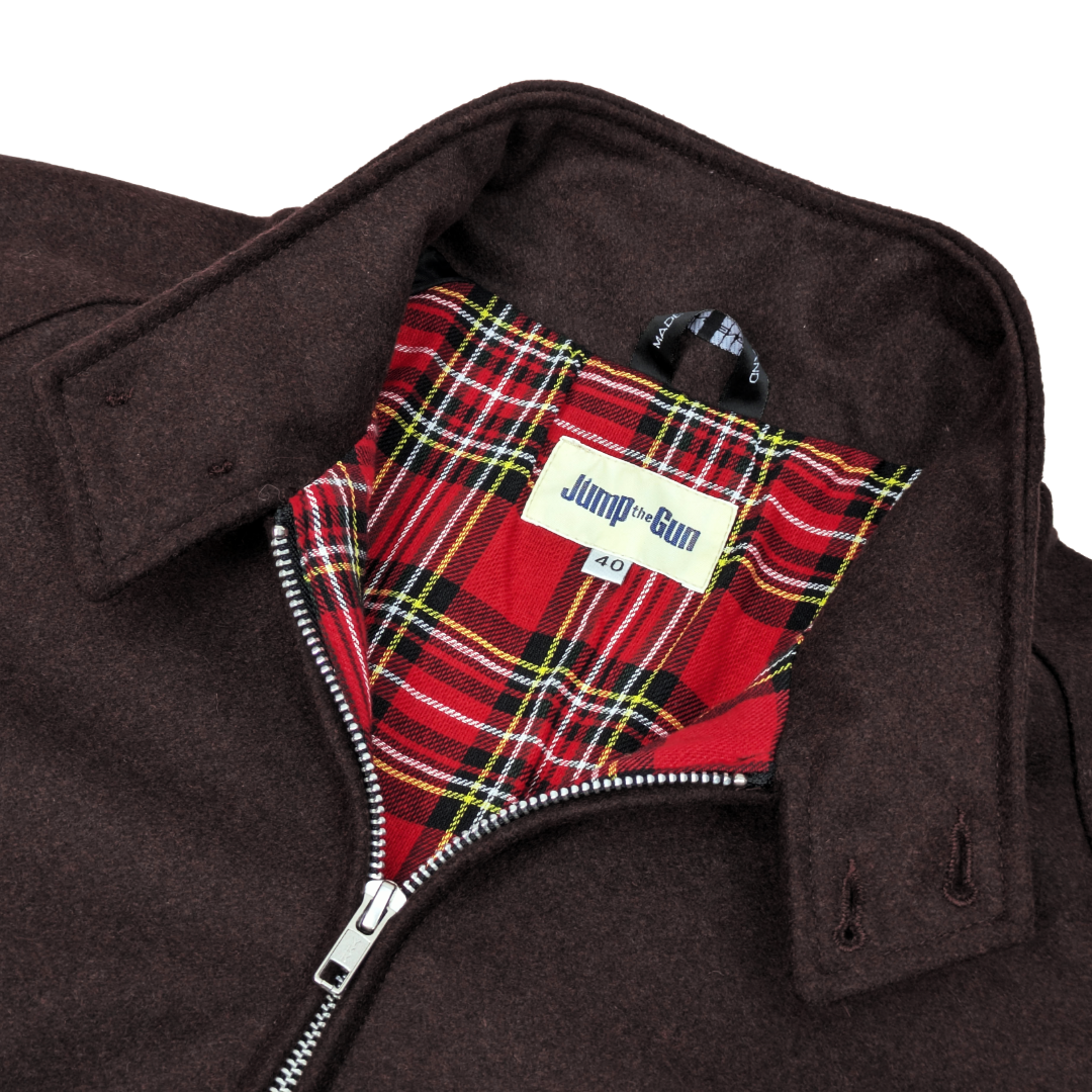 Harrington Jacket - Brown Melton Wool