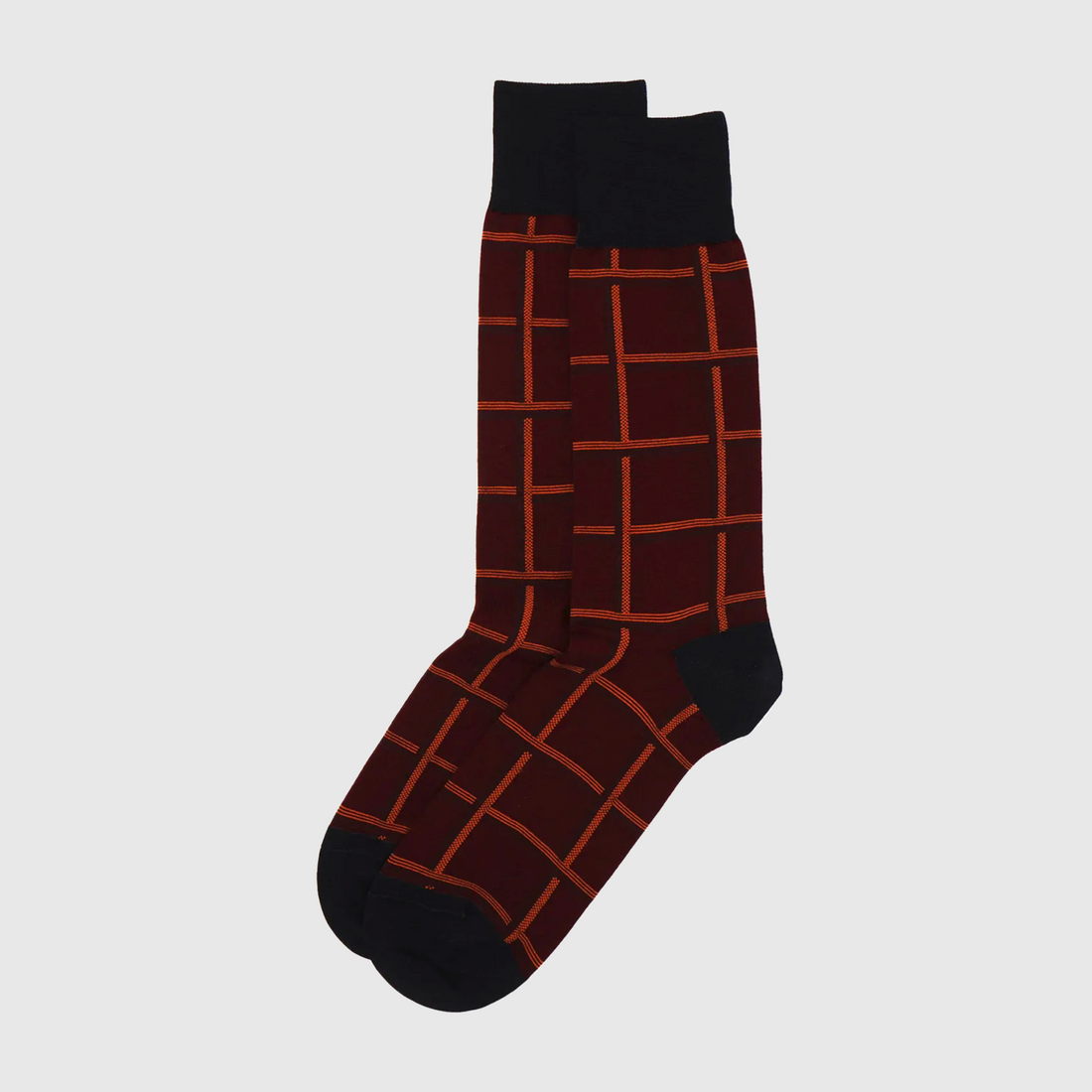 Peper Harow Sock - Check Maroon