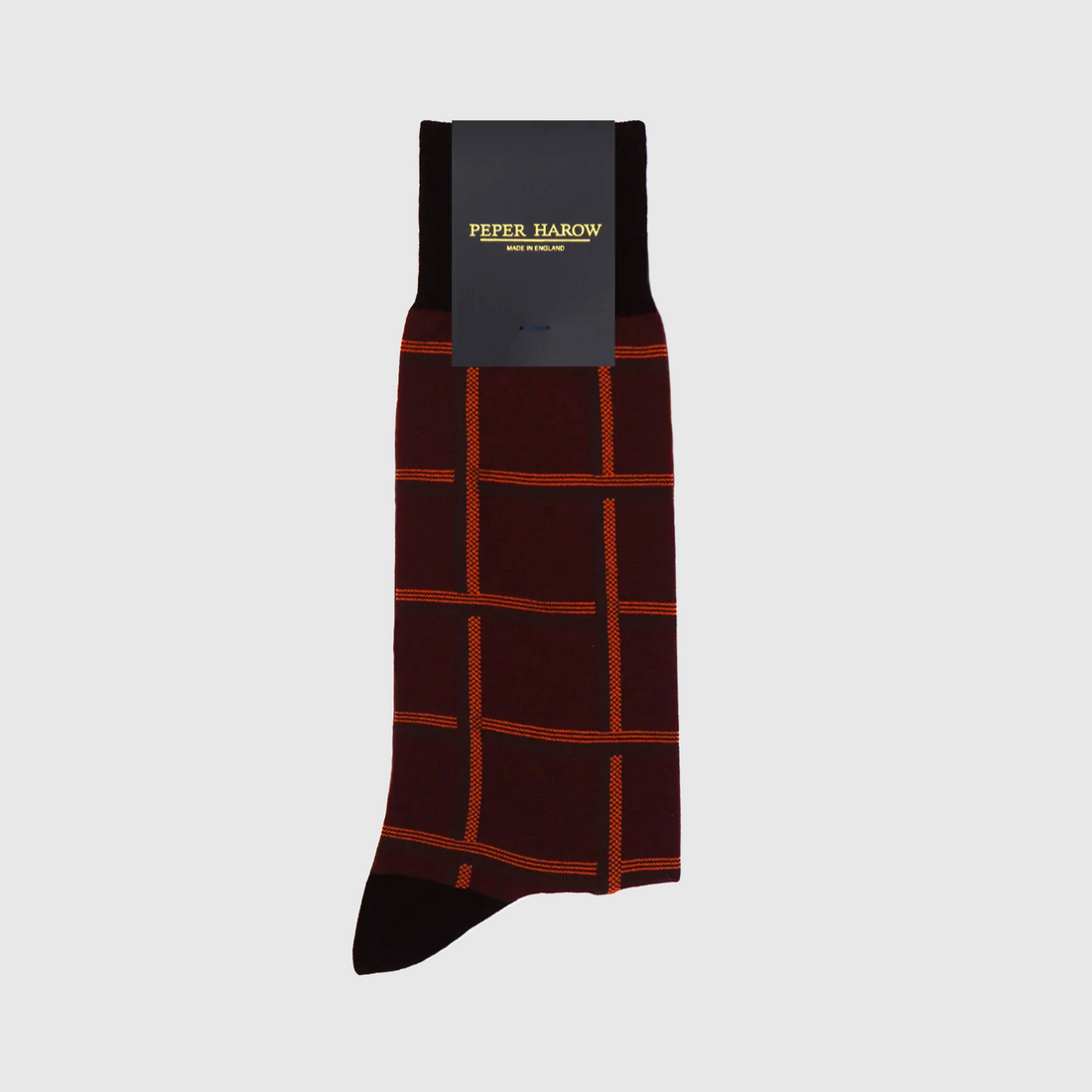 Peper Harow Sock - Check Maroon