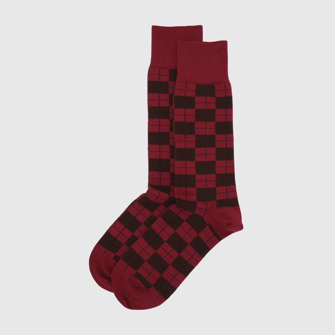 Peper Harow Sock - Checkmate Burgundy