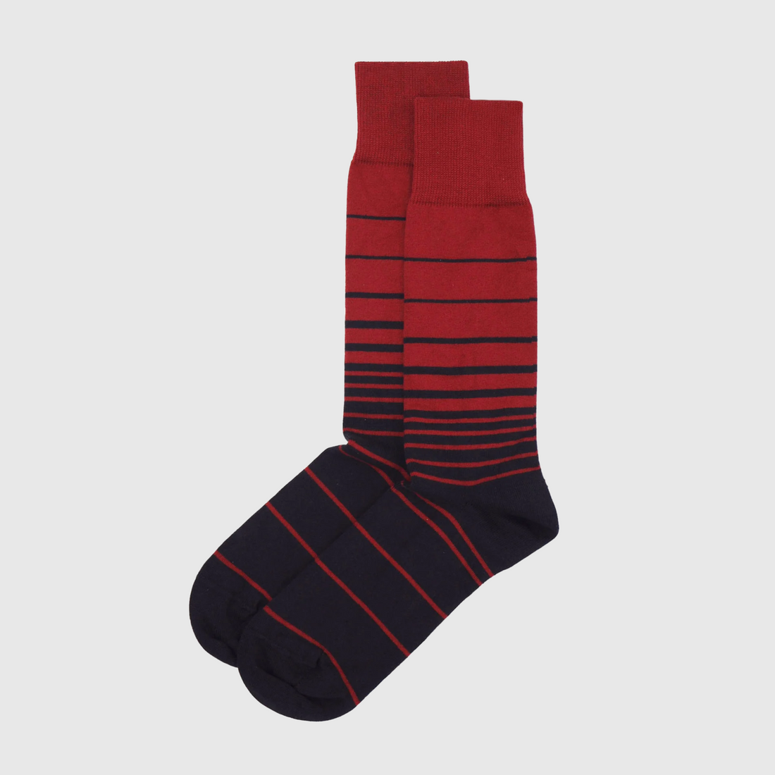 Peper Harow Sock - Retro Stripe Burgundy