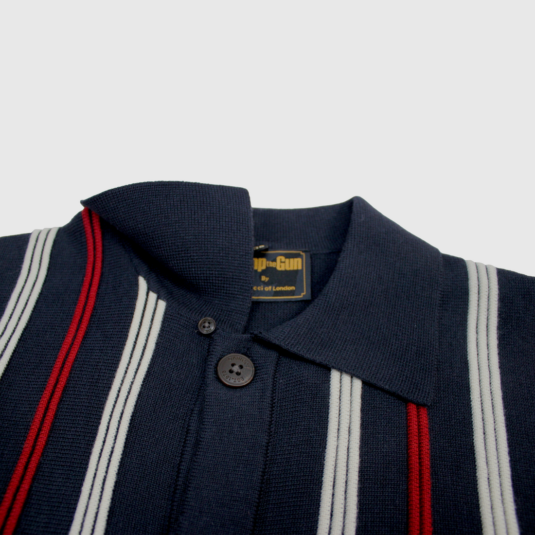 JTG By Gabicci L/S Polo - Navy Stripes