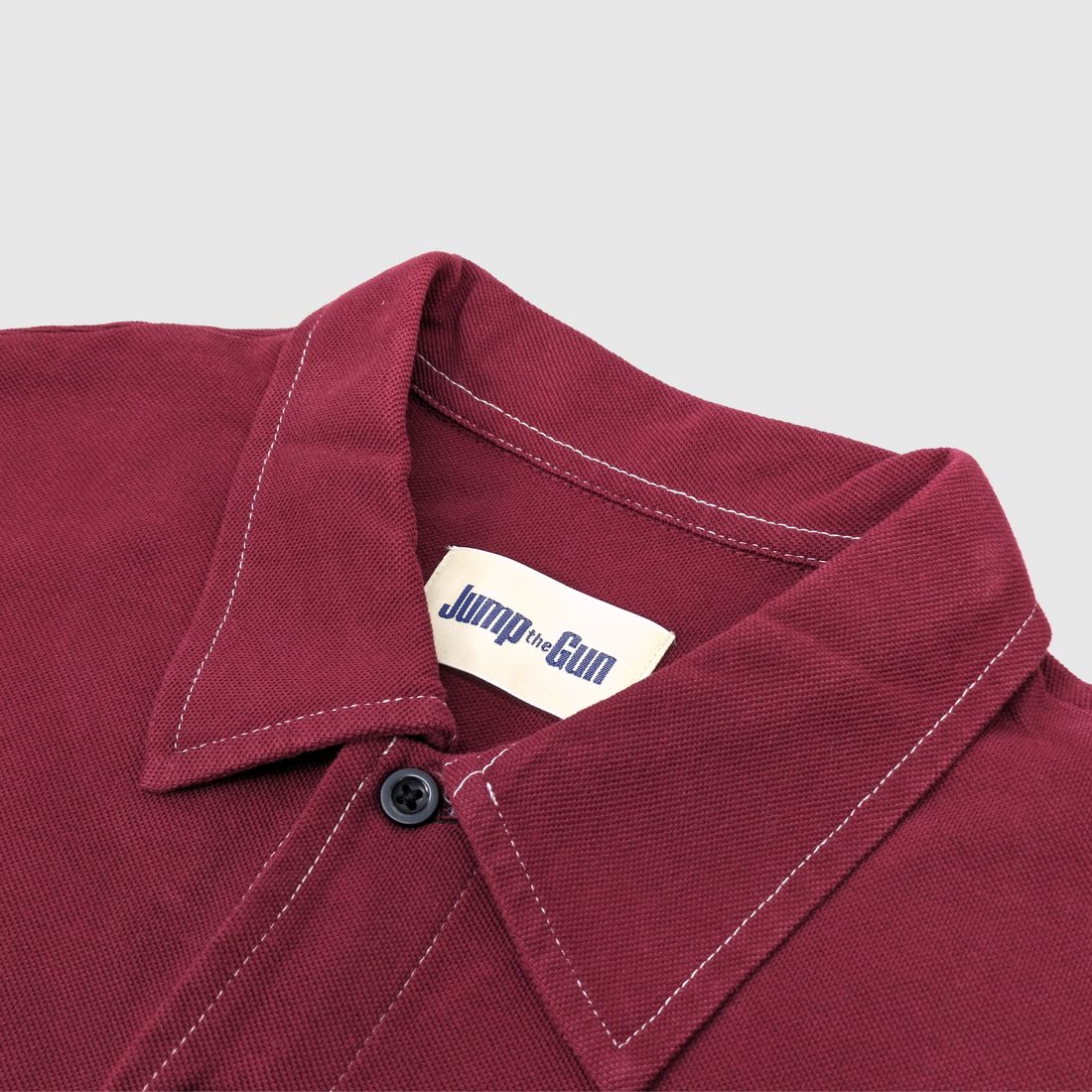 Naples Button-Through Polo - Burgundy