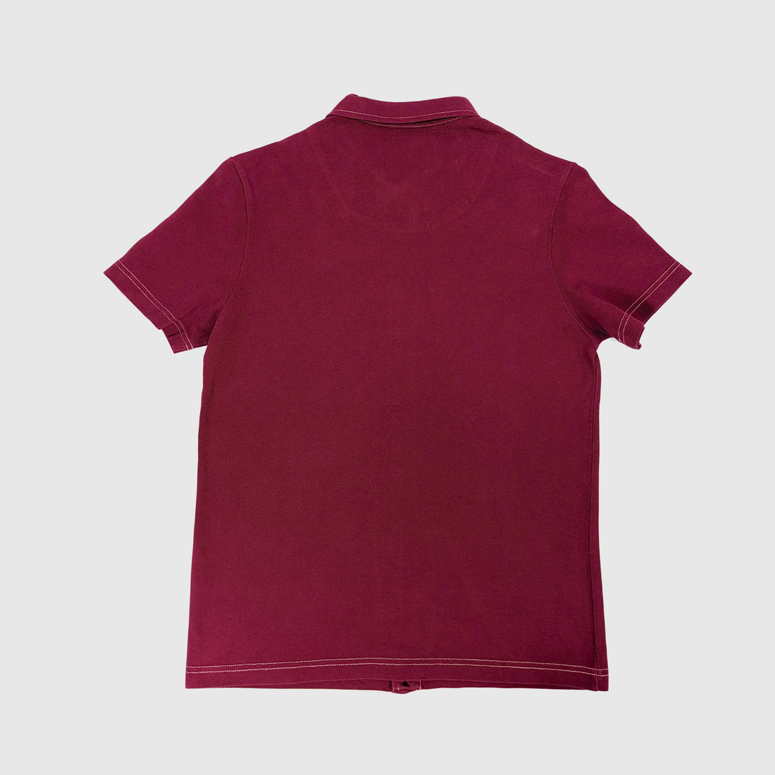 Naples Button-Through Polo - Burgundy