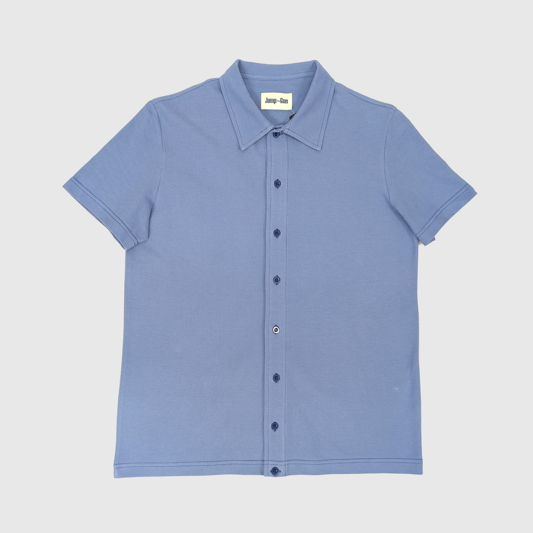 Naples Button-Through Polo Shirt - Aqua