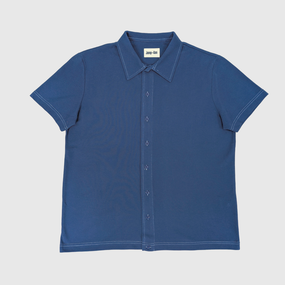 Naples Button-Through Polo Shirt - Navy