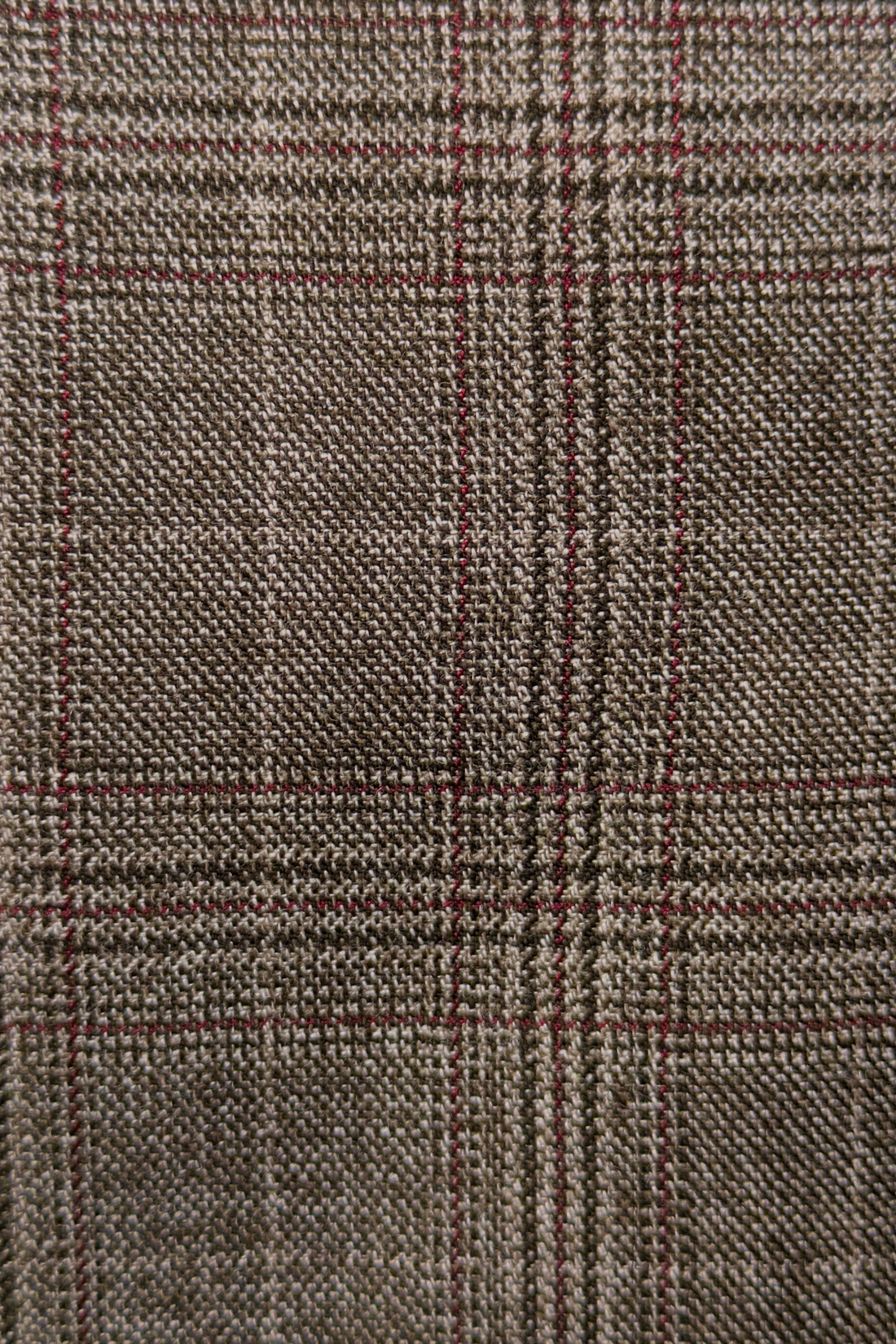 Three Button Suit - Brown/Tan/Burgundy Check