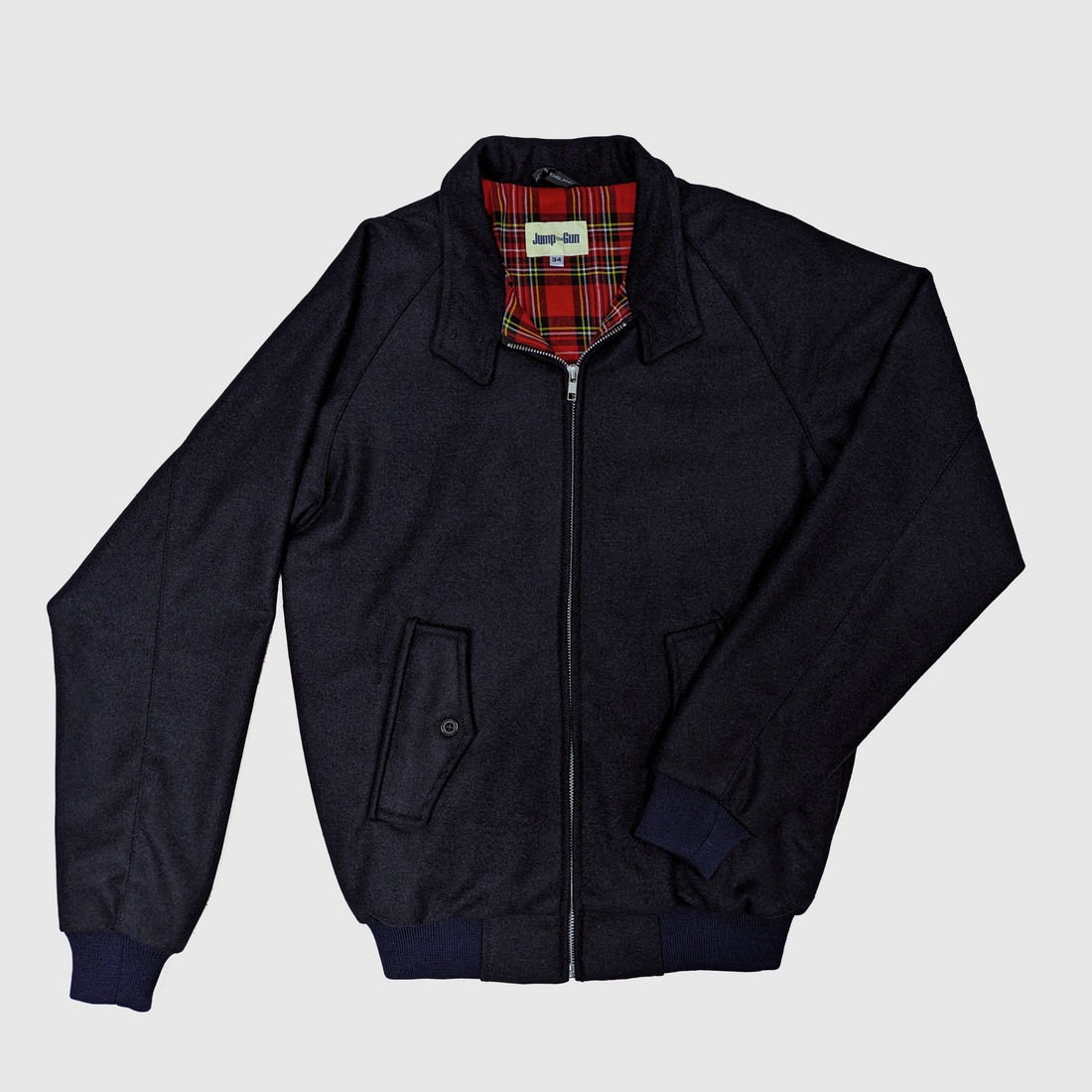Harrington Jacket - Navy Melton Wool
