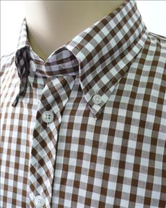 JTG Brown Gingham S/S